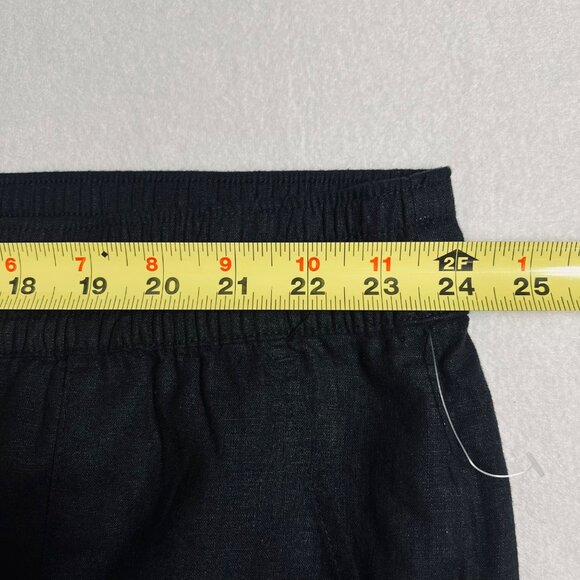 Joie Women Pull-on Black Linen-Blend Crop Pants 3X Elastic Drawstring Waist NWOT - Picture 7 of 10